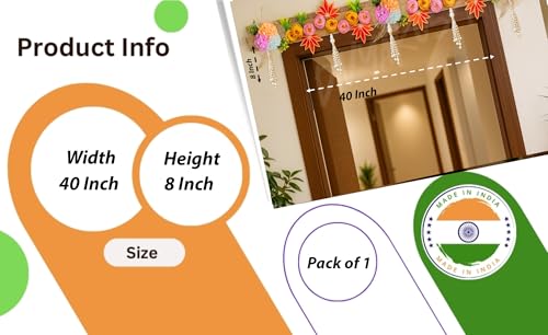Image of Divyakosh Artificial Flower Toran for Door Decoration 40 Inch | Decorative Bandanwar for Home Entrance, Mandir & Pooja Room | Diwali, Wedding & Festival Decor