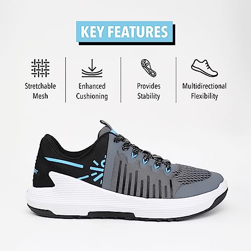 Image of CULT Men's Impact Training Shoes, Enhanced Grip, Multi-Directional Flexibility, High Energy Return, Engineered Mesh Upper, Lace-Up, Pull Tabs, Reinforced Heel & Toe Cap