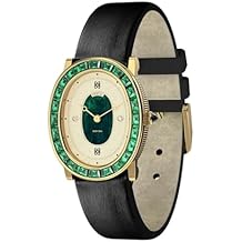 PASCAL Oval Halo Diamond Watch for Women, Swiss Movement Luxury Watch with 2.69 Ct Lab-Grown Gemstones, Sapphire Crystal, Vintage Gold Leather Watch Gift for Women