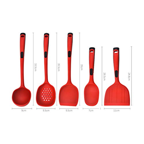 UPKOCH 5Pcs Conjunto Resistente Ao Calor de Silicone Utensílios De Cozinha Pá Espátula Turner Slotte