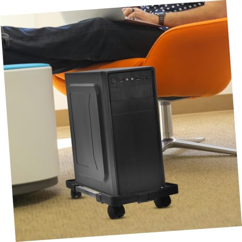 Soporte móvil para torre de PC ARTIBETTER, con ruedas, material resistente (PP y acero inoxidable), color negro, altura ajustable de 40 a 52 cm miniatura 5