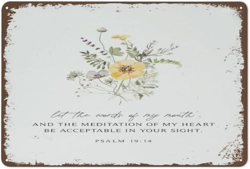 Pancarte métal vintage 12"x16" versets bibliques décoration murale