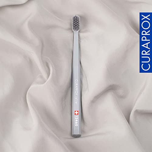 Image of Curaprox CS 12460 Velvet Soft Toothbrush - Sensitive Gum Care | Ultra-Gentle Cleaning with 12,460 Filaments | Single Pack, Grey
