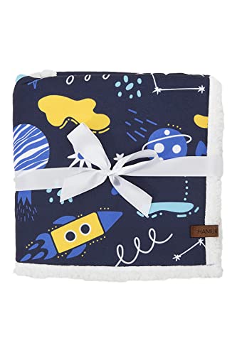 HAMUR HOME Manta para Bebé 80x100cm Moderno Cálida Suave Y Liviana Manta Polar para Recién Nacido Manta De Sherpa Y De Cordero (Espacio) Cover