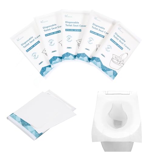 Toilettenauflage, Toilettensitzbezug Toilet Seat Cover, 50 Stück Einweg Toilettenauflage, Wasserlöslich, Toilettensitz Papierauflage Spülbarer, für Reisen, Geschäftsreise(46x38)