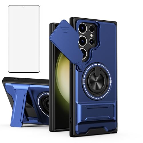 Coque Samsung S22 Ultra 5G antichoc avec protège écran et anneau