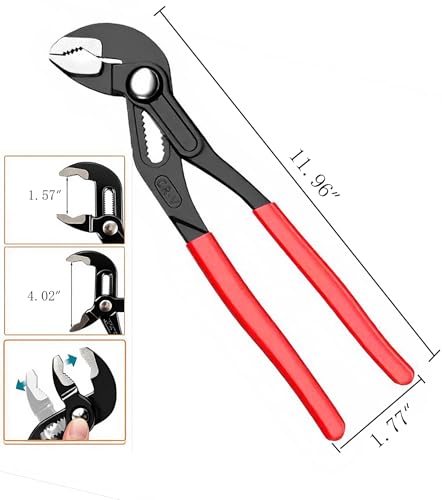 Image of Channel Locks Plier 12 inch,Fast Adjustable,Mutil-Position Push-Lock,High Torque,Anti-Rust.