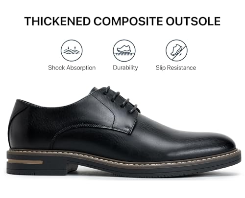 Image of Jousen Men's Dress Shoes Cap Toe Formal Oxfords for Men Business Lace Up Casual Comfortable Shoes