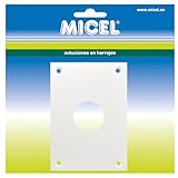 MICEL - 92663 - Runde Schlüsselplatte für Schloss, Schutzabdeckung für Türen, weißes Finish, Dicke 1 mm, 70 x 100 mm