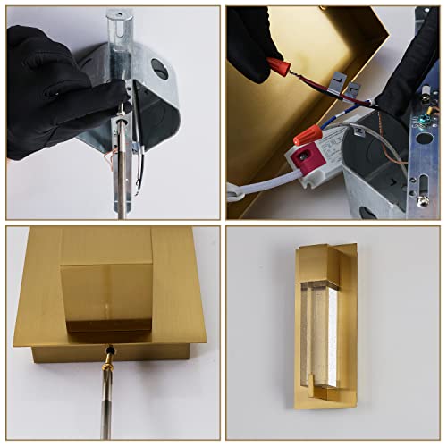 Similam Gold Crystal Wall Sconces, Modern Led Wall Lighting 5W 4000K Bathroom Wall Lamp Fixtures For Living Room Bedroom Porch Entryway Hallway #TOP7