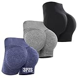 FEAWIAI Pantalones Cortos para Mujer,Paquete de 3 Biker Shorts Mujer de Cintura Alta,Excelentes para el Ejercicio en...