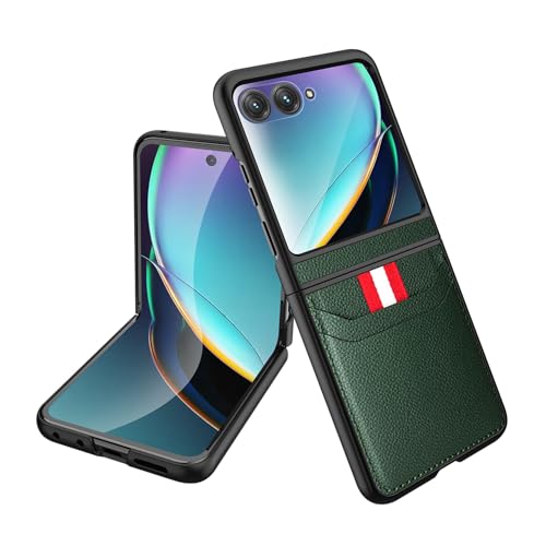 Motorola Razr 50 Ultra�p�����^�g�ѓd�b�P�[�X�A�N���W�b�g�J�[�h�X���b�g�t���A[�X�N���[���ƃJ���������Y�ی�] Galaxy Z Razr 50 Ultra�p�n�[�hPC�ϏՌ��g�ѓd�b�P�[�X(Green)