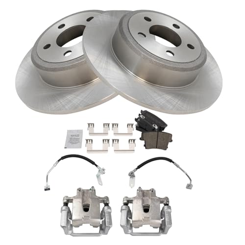 Image of TRQ Rear Brake Pad & Rotor Kit Ceramic Compatible with 2009 Dodge Challenger