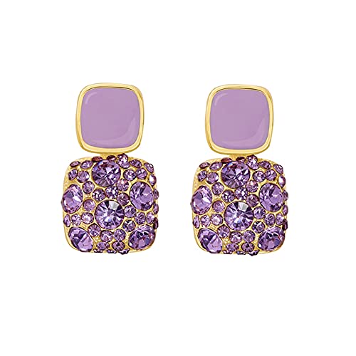 Boucles d'oreilles clous de mode haut de gamme violet rétro pour femme