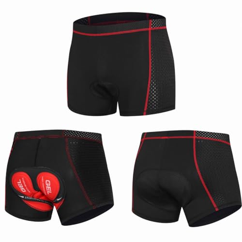 NuCamper Cueca masculina de ciclismo, short de ciclismo 5D acolchoado com gel, forro respirável de s