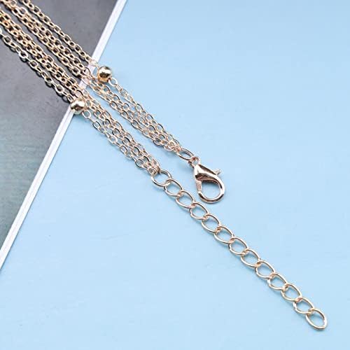 Inilbran Vintage Layered Coin Choker Necklace Long Bar Choker Necklace Gold Layering Disc Necklace Choker Boho Long Necklaces Chain Jewelry for Women and Girls