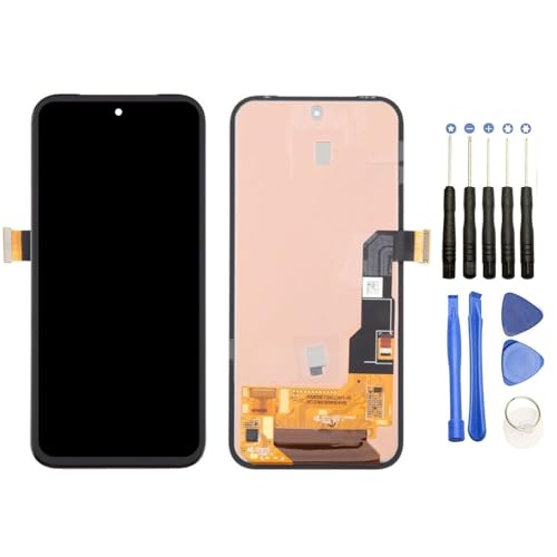 DYGCGO ������ Google Pixel 8a, GKV4X, G6GPR, G8HHN, G576D �C�������p�t�����g�p�l�� LCD �^�b�`�p�l�� �t���p�l���i�t�����g�K���X�f�W�^�C�U�j�C���H��Z�b�g�t�� (�u���b�N) �iOLED�j