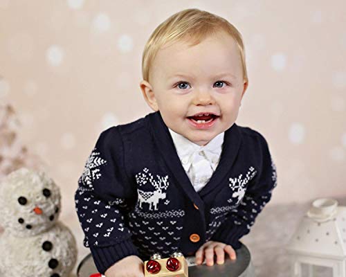 Zoerea Toddler Unisex Baby Button-Up Cotton Coat Deer Christmas Cardigan Sweater (Label 90/Age 18-24 Months, Navy) #TOP2