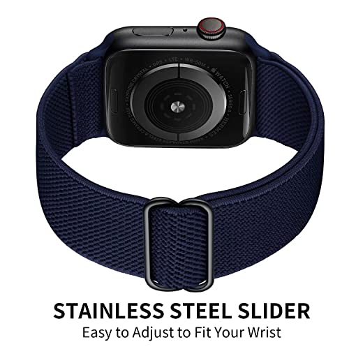 Image of VEMIGON Stretchy Band Compatible with Apple Watch Strap 46mm 45mm 44m 42mm 49mm 41mm 40mm 38mm, Adjustable Nylon Braided Solo Loop for iWatch Series 11 10 9 8 7 6 5 4 3 2 1 SE3 SE2 SE Ultra (No Watch)