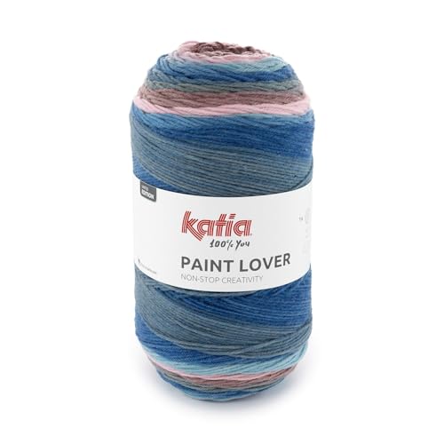 PAINT LOVER de Katia ovillos de 400 gramos y 1064 metros. (505 - Rosa-Azul-Petroleo)