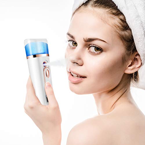Frcolor Nano Face Mr Handy Cooling Water Sprayer Face Cool Mist Sprayer Steamer for Skin Care, Makeup Face Moisturising Hydration, USB Rechargeable Power Bank (White) - Image 3
