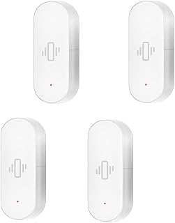 WiFi Vibrationssensor für tuya für Smart Tür Fenster Alarm WiFi(4PCS) | Echtzeit-App-Benachrichtigung, Verlaufsprotokoll, erhöhte Sicherheit, für tuya für Smart Life kompatibel, für ios Android