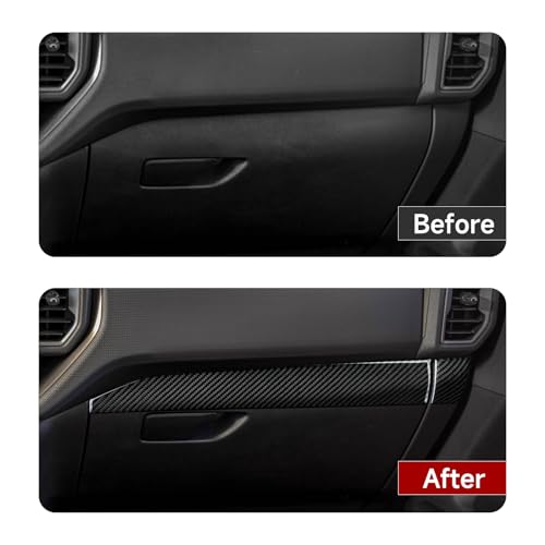 Image of Car Carbon Fiber Dashboard Co-Pilot Instrument Panel Strip Trim Cover Interior Accessories for Ford Bronco Sport 2021 2022 2023 2024