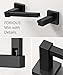 FORIOUS Toilet Paper Holder, Stainless Steel Square Double Post Pivoting Tissue Roll Holder Wall Mount for Bathroom, Rustproof and Modern Commercial Toilet Paper Dispenser (1, Matte Black)