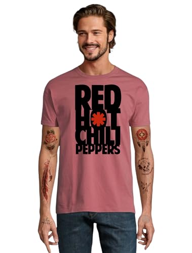 Camiseta Red Hot Chili Peppers, Rock, Punk conciertos música (FR/ES, Letras, XL, Regular, Regular, Rosa Viejo)