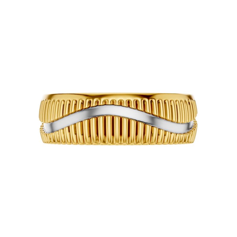 9KT / 14KT / 18KT Ribora Yellow Gold Band Ring For Him | S14-image-22