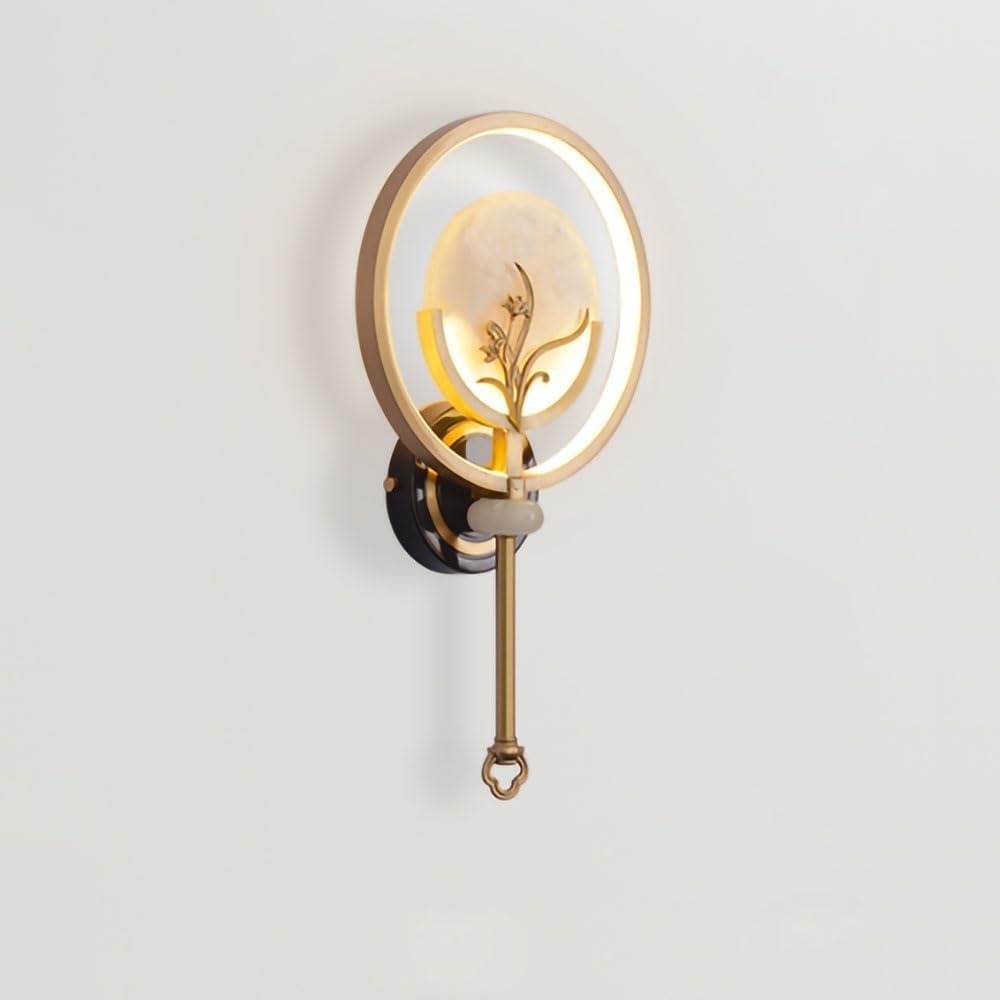 Cwcqgh Light New Chinese Style All-Copper Wall Lamp - Elegant Led Ing For Living Room Bedroom And Dining