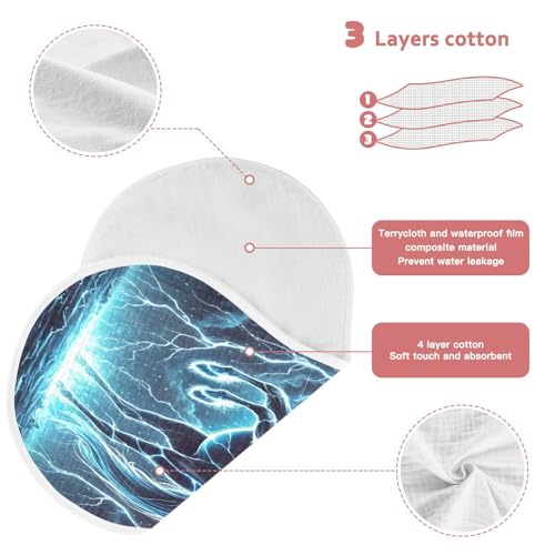 Electric Horse Moonlight Baby Burp Cloths Muslin Burp Cloths Soft Burp Cloth Burp Rags Cotton Burp Clothes Absorbent for Unisex Boy Newborn Girl 1 Pack 22x11 Inches3