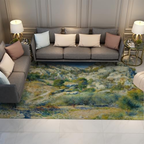 SHUODAOCO Alfombras Grandes para Sala de Estar Dormitorio 180x240cm - Alfombras de montaña Lavables Alfombra Interior Suave Resistente a Las Manchas para Oficina Cocina Dormitorio Campo Paisaje