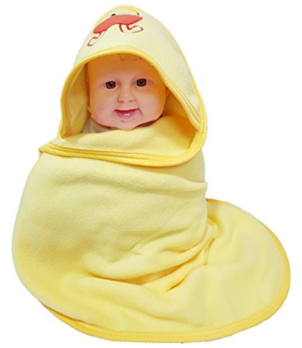 BRANDONN Baby Blankets Newborn Combo Pack of Hooded Wrapper for Baby Boys and Baby Girls Pack of 3 pcs.