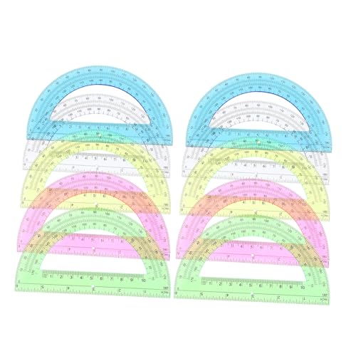 COMNESTBI 12 Piezas Transportador Buscador De Ángulo Creador De Círculos Suministros De Oficina Rosa Protractor De Matemáticas Suministro De Medición De Oficina Regla De Ángulo El Plastico