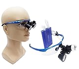 Zgood Portable Surgical Binocular Loupes 2.5X420mm Optical Glass + 3W LED Headlight (Blue)