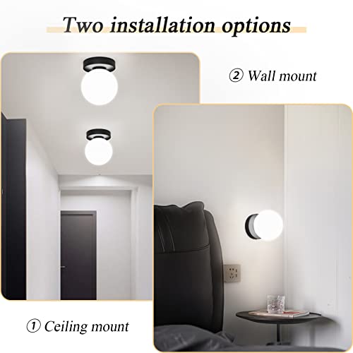 Aoceley Globe Wall Sconces Set of Two Black Sconces Mid Century Wall Light Globe Glass Brass Vintage Wall Light for Bathroom Bedroom Hallway Living Room(G9 Base) by Aoceley - Used condition - Image 3