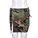 Camo Cargo Skirts for Women - High Waist Slit Bodycon Camouflage Denim Jean Skirt with Pocket Streetwear (Camo2,M)