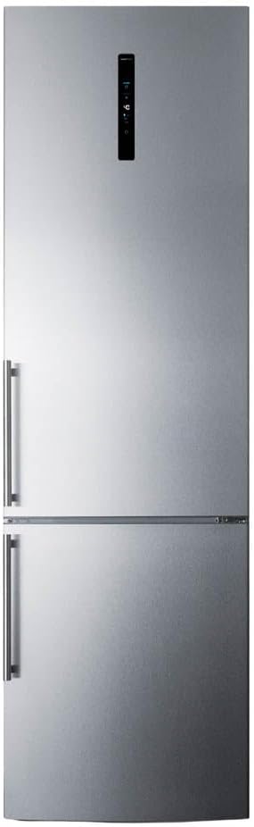 Summit 24" Refrigerator, 11.7 cu.ft Capacity Refrigerator - Freezer, Bottom Freezer, Ice Maker, Counter Depth, Stainless Steel - FFBF181ES2IM