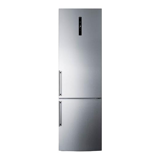 Summit 24" Refrigerator, 11.7 cu.ft Capacity Refrigerator - Freezer, Bottom Freezer, Ice Maker, Counter Depth, Stainless Steel - FFBF181ES2IM