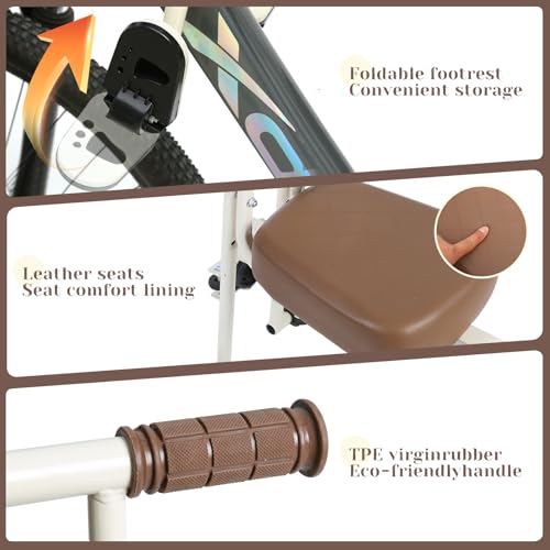 Kids Bike Seat Front Mounted and Handlebar Child Bike Seat Detachable Front Mounted Toddler Bicycle Seat Bicycle Seats with Foot Pedals for Children 2~5 Years Compatible with All Adult MTB