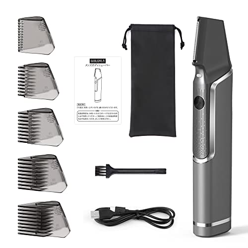 電動ボディシェーバー メンズ 眉毛シェーバー フェイスシェーバー バリカン ヘアカッター 充電式 6in1 0/3/5/7/9/12mm対応 水洗い可