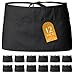 Wealuxe Professional Waitress Waist Aprons with 3 Pockets | Black | 12 Pack