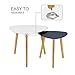 BAMEOS Bamboo Nesting Triangle End Table,Set of 2 Coffee Table Modern Minimalist Side Table for Living Room, Balcony in White & Grey