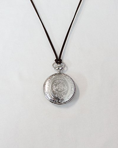 SEWOR clásico Tallada Shell Dial Movimiento de Cuarzo japonés Reloj de Bolsillo con Cadena de Moda Doble (Metal y Piel) - Imagen 6