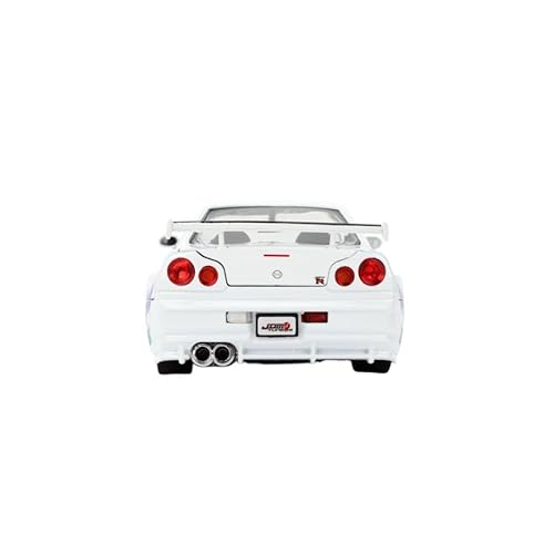 Jada Toys JDM Tuners Nissan Skyline GT-R (R34) moulé sous Pression 1:24 2002 avec Portes ouvrantes, intérieur détaillé, pneus en Caoutchouc, Collection à partir de 8 Ans (Blanc Brillant)