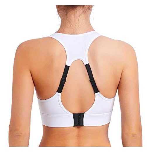 CARETOO Dam sportbehå push up starkt grepp korsad rygg utan bygel vadderad bh elasticitet behå för fitness löpning yoga, Vit, XL