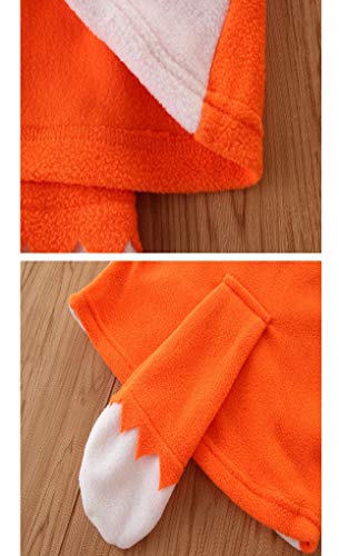 Dcuterq Baby Boys Girls Cute Fox Hooded Pullover Sweatshirt Cartoon Hoodie Coat Outwear Jacket Orange 2-3T #TOP6
