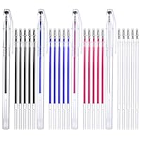 TIESOME Hitze löschbare Stifte, 4 Farben Stoff Markierungsstifte mit 20 Nachfüllungen, austauschbare Hitze löschbare Stifte für Quilting Nähen, Schneiderei, Stoffe, Schneiderinnen Nähen Stoffe Marker