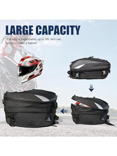Mochila para casco de motocicleta impermeable y expandible con malla elástica 4